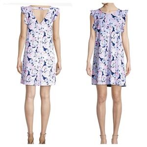 Lilly Pulitzer Dani Ruffled Abstract Shift Dress (1)